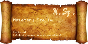 Matecsny Szelim névjegykártya